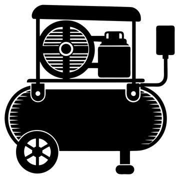 black air compressor machine on wheels clip art preview