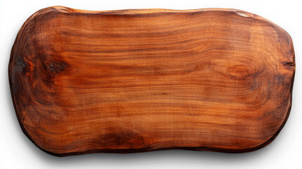 Realistic wooden cutting board with unique grain pattern for kitchen décor and food preparation