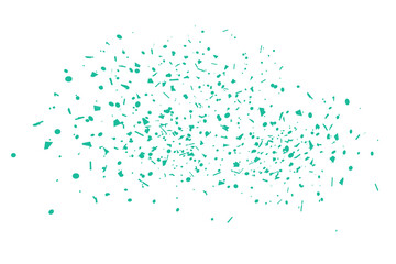 Dynamic Particle Cloud in Vibrant Neon Against White Background