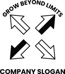 Illustration in the concept of business arrow in line style