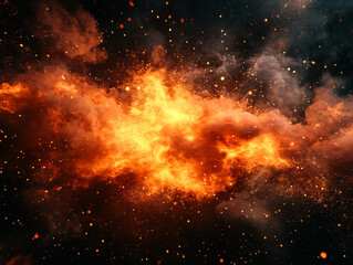 Naklejka premium Abstract fire that moves through the darkness. Fire burst background. 