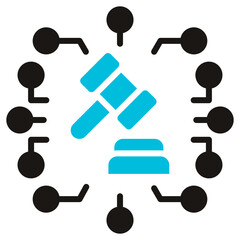 Regulatory Technology Glyph Blue Grey Icon