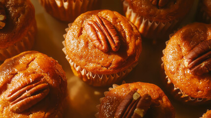 Delicious sweet potato muffins with pecans for autumn baking celebrations