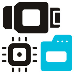 Hardware Glyph Blue Grey Icon