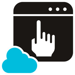 Software As A Service Glyph Blue Grey Icon