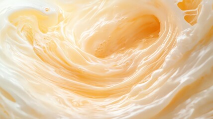 Abstract Swirling Creamy Texture with Pale Orange and White Tones