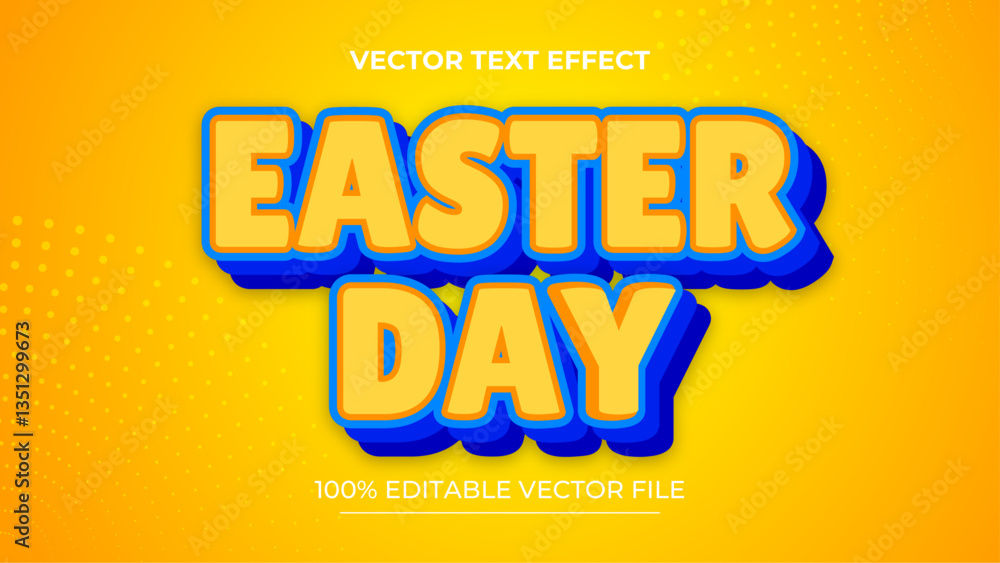 Aufkleber happy easter text effect 3d textured style editable text effect
