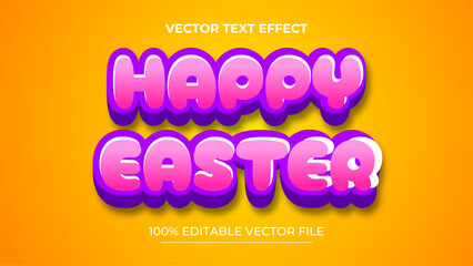 Easter day 3d editable text effect template