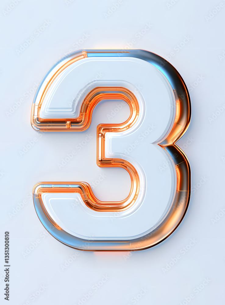 Poster 3d rendering digital font big sale event countdown concept element
