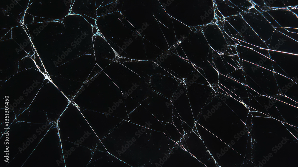 Aufkleber intricate woven spider silk and resin texture on dark background for abstract design