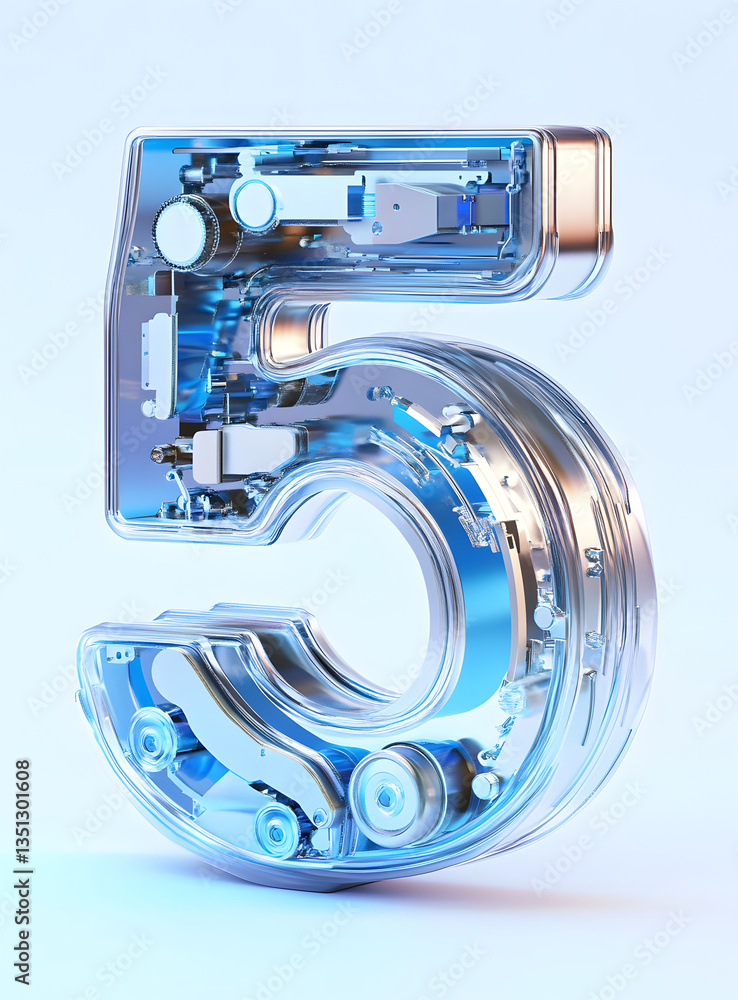 Poster 3d rendering digital font big sale event countdown concept element