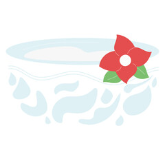 Bowl with flower songkran festival hand drawn 