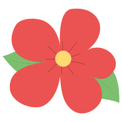 Red flower hand drawn 