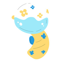 Yellow water gun toy hand drawn 