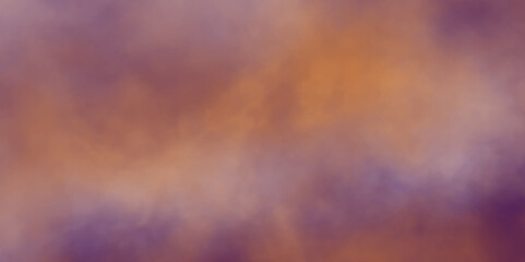 Soft pastel violet and orange peach ombre grungy texture color foggy watercolor background, abstract colorful smoke deep violet and fiery orange plain dreamy pastel texture artwork background.