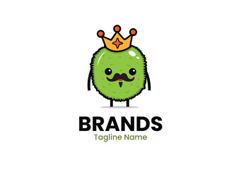 Cute King Durian Logo Design