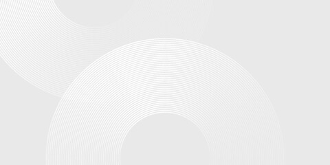 Modern white glowing geometric lines on gray background. Modern shiny blue circle lines pattern. Futuristic technology concept abstract modern