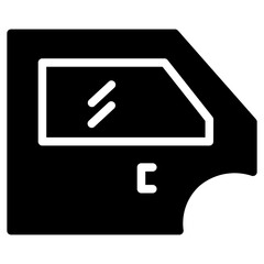 Car Door Window Glyph Icon