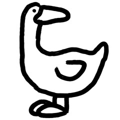 Farm Goose Icon with a simple and rustic style. Ideal for farmhouse-themed graphics, countryside decor, and nature illustrations. Perfect for stickers and creative projects.