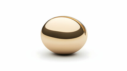 Golden sphere on white background, studio shot, perfect reflection, luxury concept