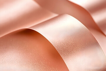 Slightly curved rose gold paper close-up, creating an elegant background perfect for product presentations in high resolution.