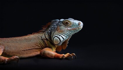 Obraz premium Lizard on a black background