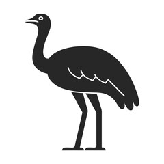Ostrich silhouette vector illustration