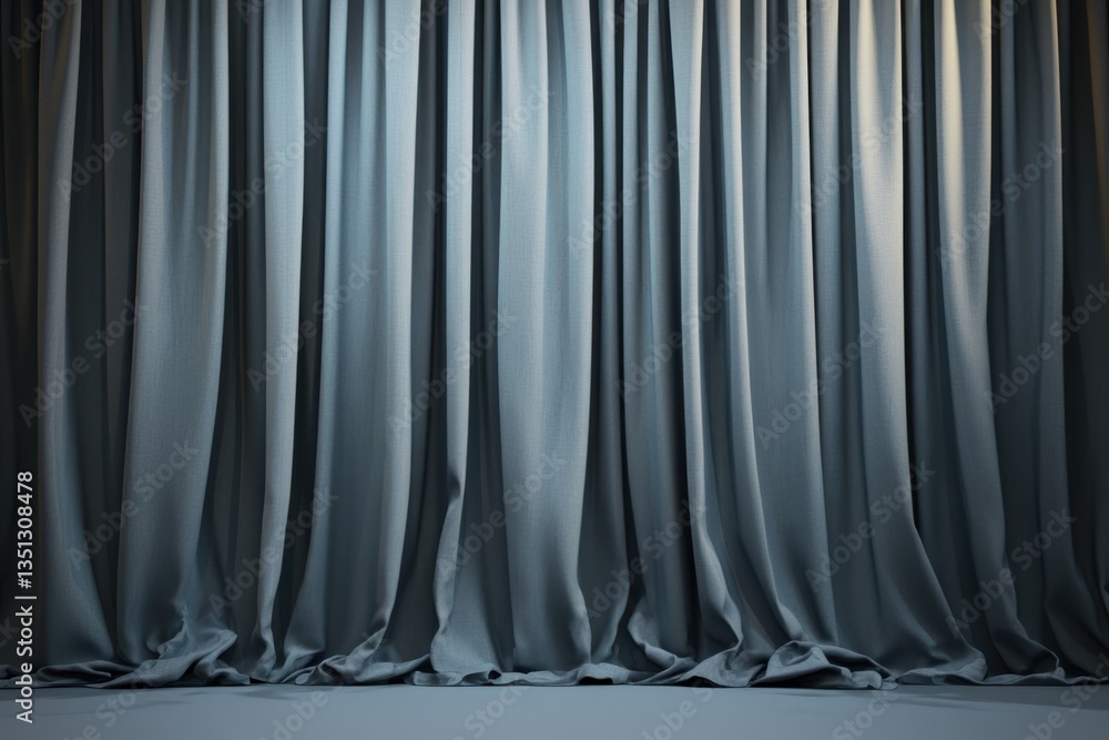 Poster curtains gently draping in soft light create an elegant atmosphere in a performance space