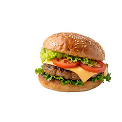 hamburger on white background