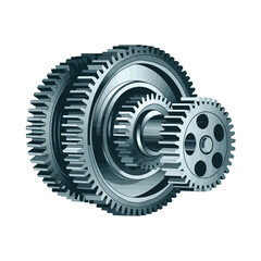 2d vector illustration colorful machine , worker and Industry and its development technology, factories and production lines icon
