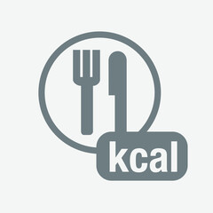  kcal icon, calories, nutrition, diet, food, health, fitness, energy, measurement, wellness.