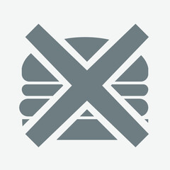 Letter X icon, alphabet, typography, design, symbol, text, character, mark, graphic, shape.