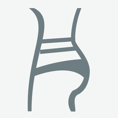 Fit female body silhouette line icon showing healthy slim shape