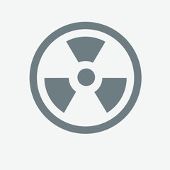 Radioactive icon, hazard symbol, radiation warning, triangular trefoil sign.