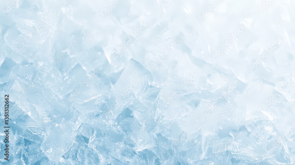 Aufkleber a close-up view of crushed ice, showcasing its translucent blue and white textures, creating a refre