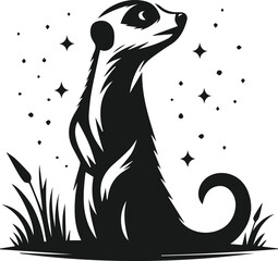 vector illustration of a meerkat