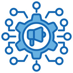Advertising Technology Blue White Icon