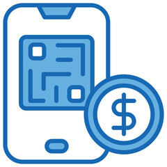 Online Payment Blue White Icon