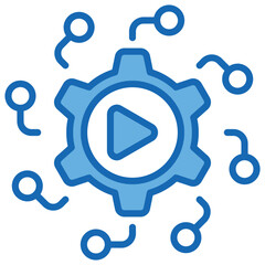 Obraz premium Automation Blue White Icon