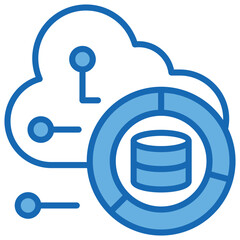 Big Data Blue White Icon