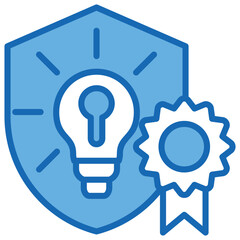 Intellectual Property Blue White Icon