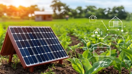 Fototapeta premium An intelligent solar powered smart home with dynamically adjustable ventilation and airflow regulation