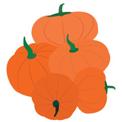 Illustration of Bunch of Pumpkins
