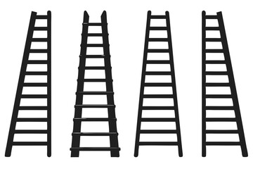 set of Ladder silhouette vector illustration