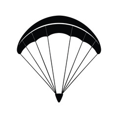 paraglider silhouette on white background
