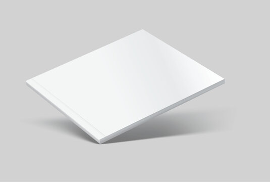 Vector realistic 3d square magazine mockup with white blank covers template on background. For the business presentation magazine, notebook, booklet, brochure, catalogue or a publisher advertising
