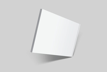 Vector realistic 3d landscape magazine mockup with white blank covers template on background. For the business presentation magazine, notebook, booklet, brochure, catalogue or a publisher advertising
