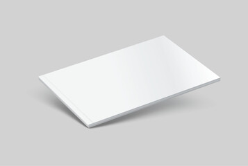 Vector realistic 3d landscape magazine mockup with white blank covers template on background. For the business presentation magazine, notebook, booklet, brochure, catalogue or a publisher advertising
