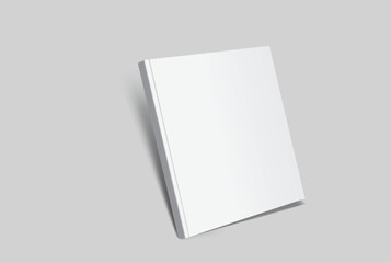 Vector realistic 3d square magazine mockup with white blank covers template on background. For the business presentation magazine, notebook, booklet, brochure, catalogue or a publisher advertising
