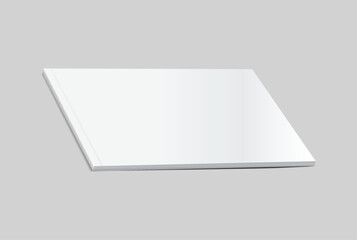 Vector realistic 3d landscape magazine mockup with white blank covers template on background. For the business presentation magazine, notebook, booklet, brochure, catalogue or a publisher advertising